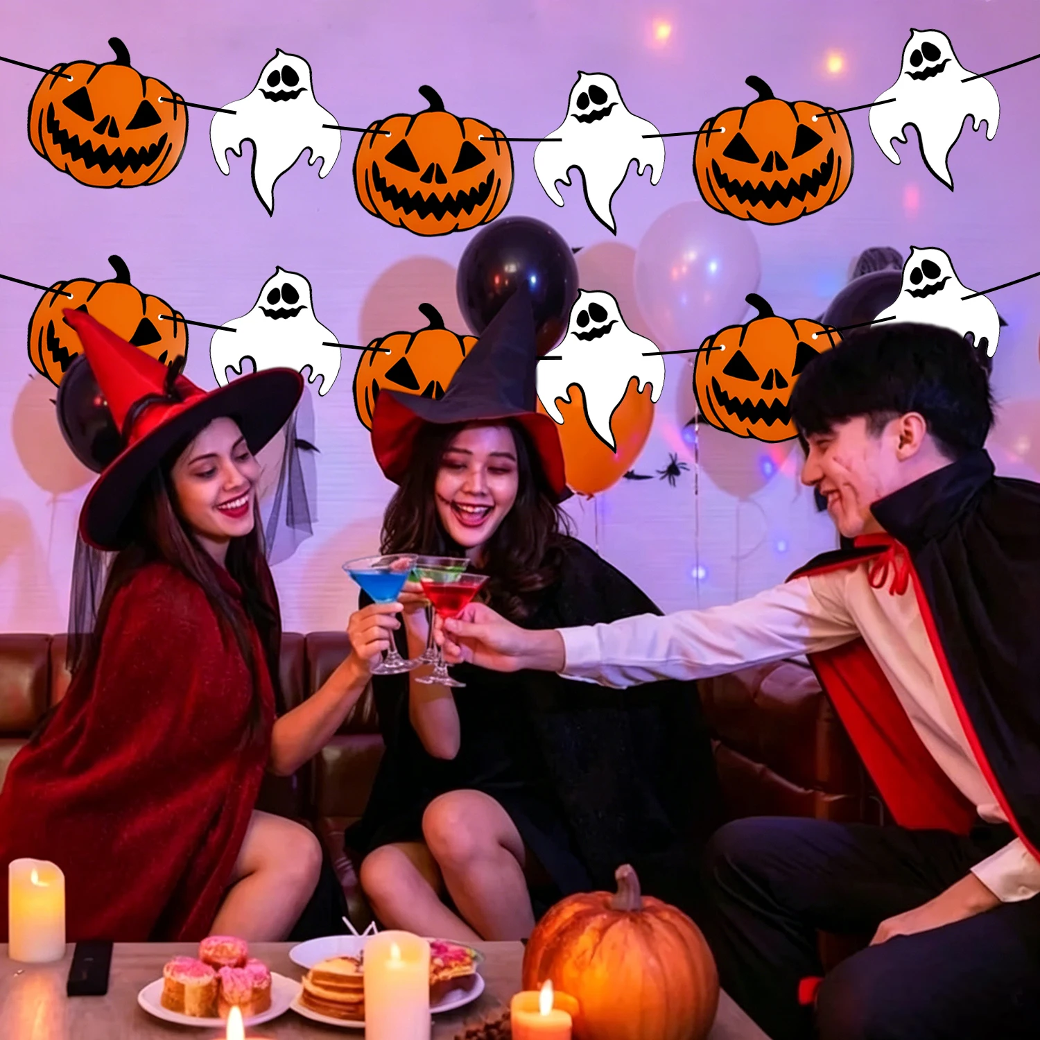 Halloween Hängedekoration Kürbis-Geister-Design für Heim-Party Wanddekoration Festival-Requisite für Halloween-Dekor und Zubehör