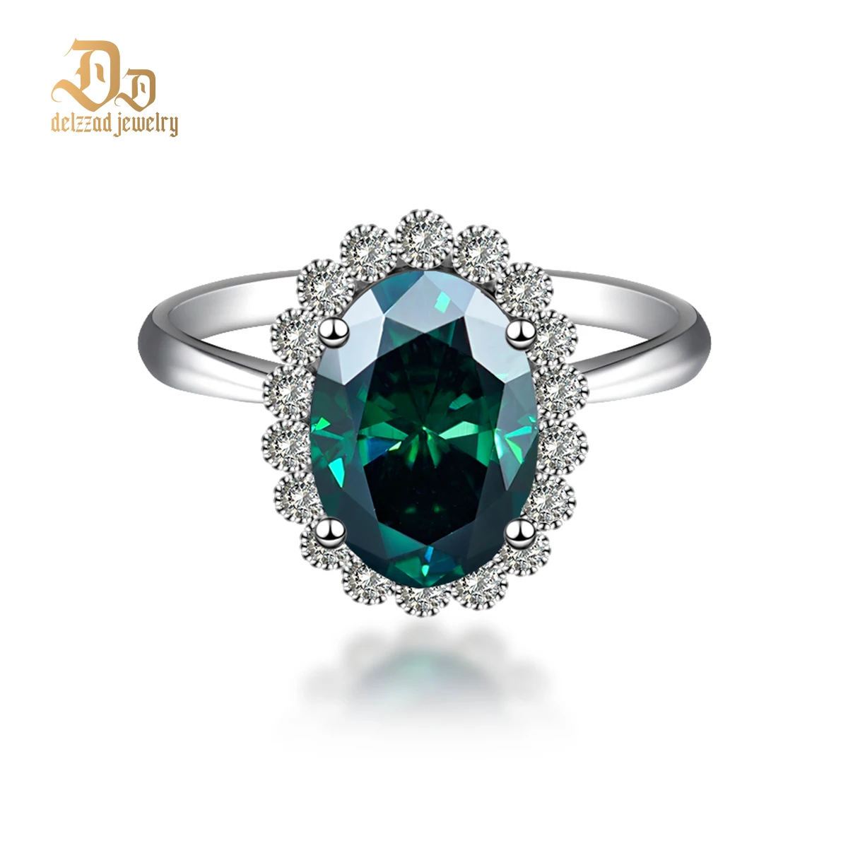 

Delzzad 100% 925 Sterling Silver Single Arm Hook Claw Ring Luxury Moissanite 6 Carat Exquisite Simple Jewelry Shining Party Gift