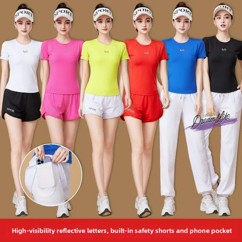 

Комплект спортивной одежды 2025: топ и шорты Candy Color Dopane для йоги и бега, эластичные, облегающие, женская модная одежда для йоги