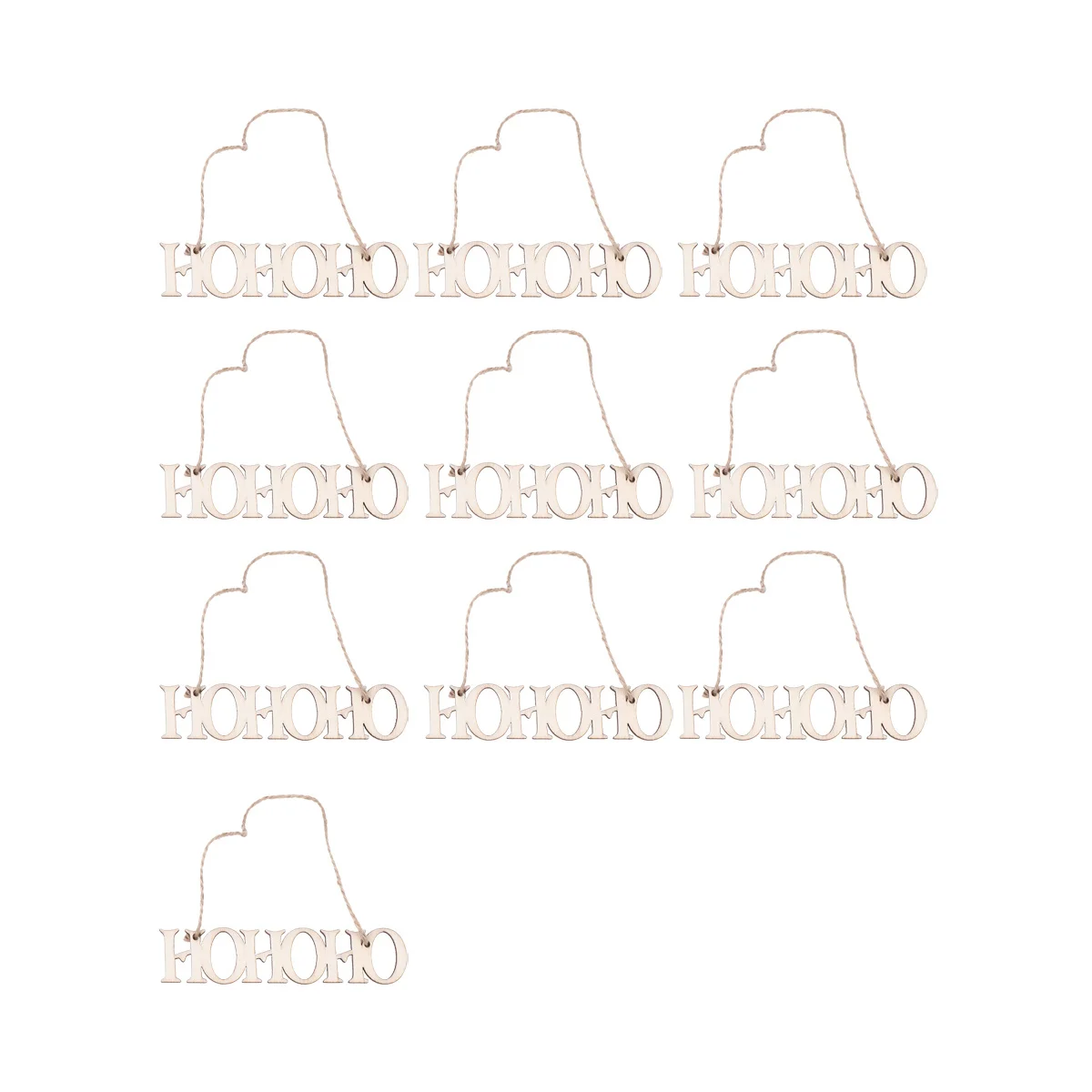 

10 Pcs Wooden Hanging Tag Christmas Decoration Pendant for Sign Decorative Props Bamboo