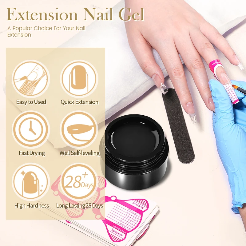 BORN PRETTY 30ml Milky White Hard Gel Jelly Nail Extension Gel Nail Polish Clear Acrylic Nail Color Soak Off UV Construction Gel - Image 5
