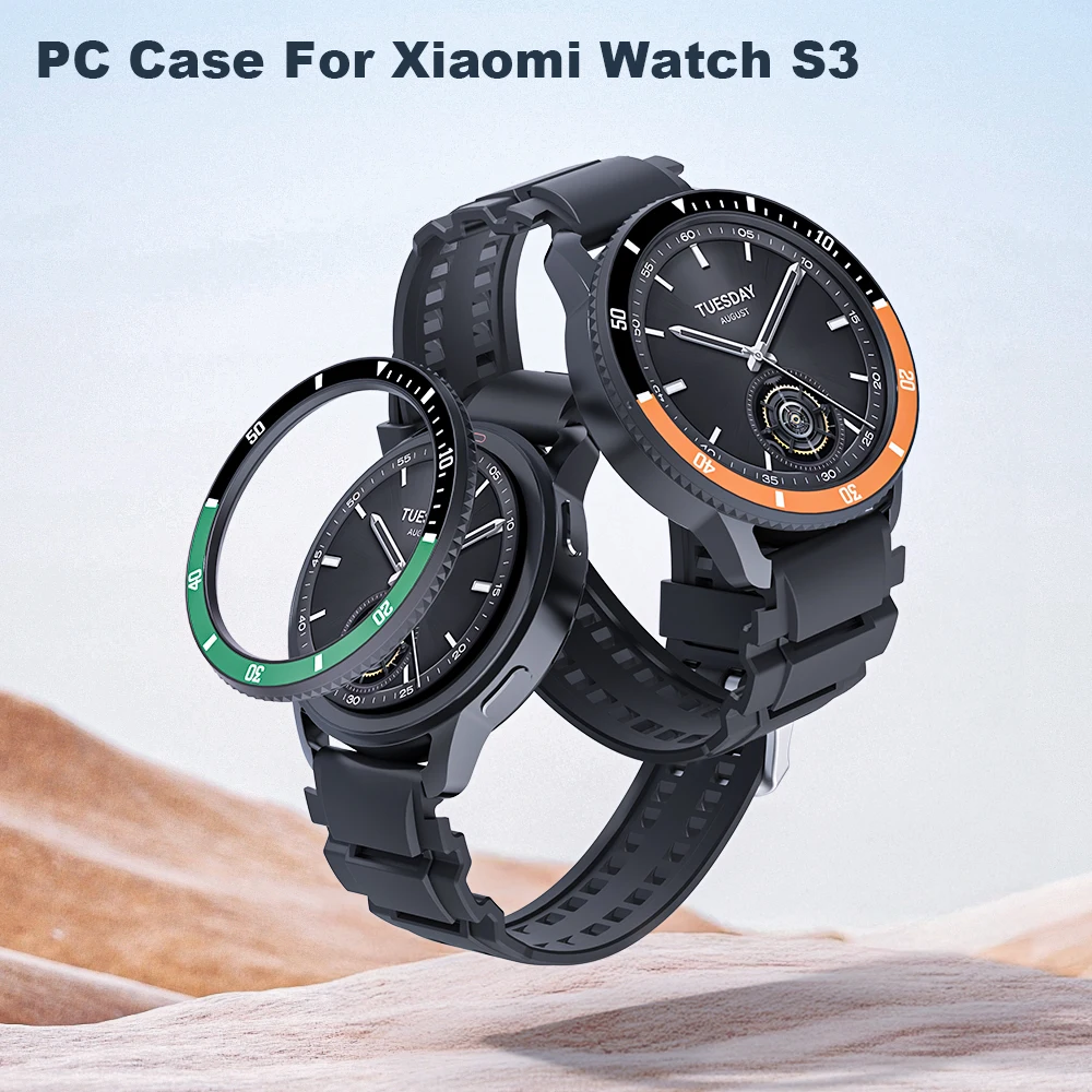 Capa para pc para xiaomi watch s3, protetor antiarranhões, substituição de amortecedor, pulseira de relógio tpu para xiaomi mi watch s3, relógio