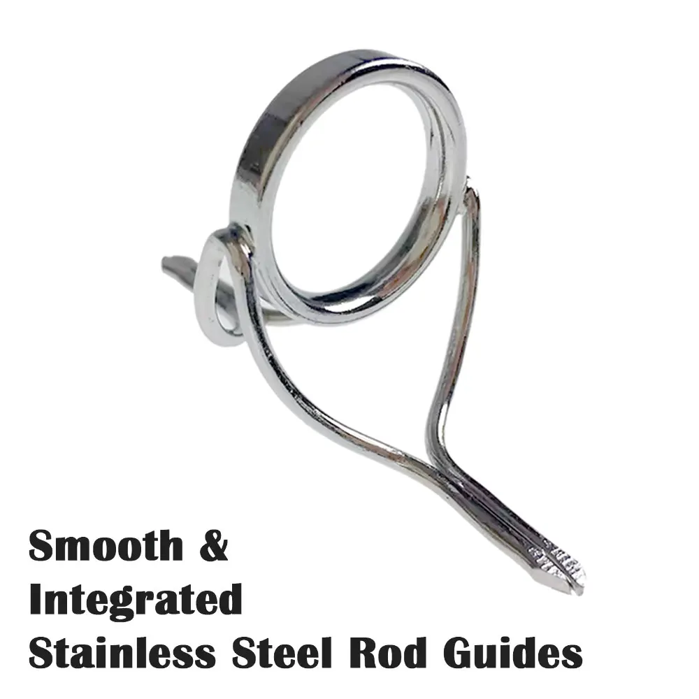 12Pcs Spinning Fishing Rod Guides Silver Integrated All Stainless Steel Saltwater Sea Bait Casting Rod Guide Repair Kit