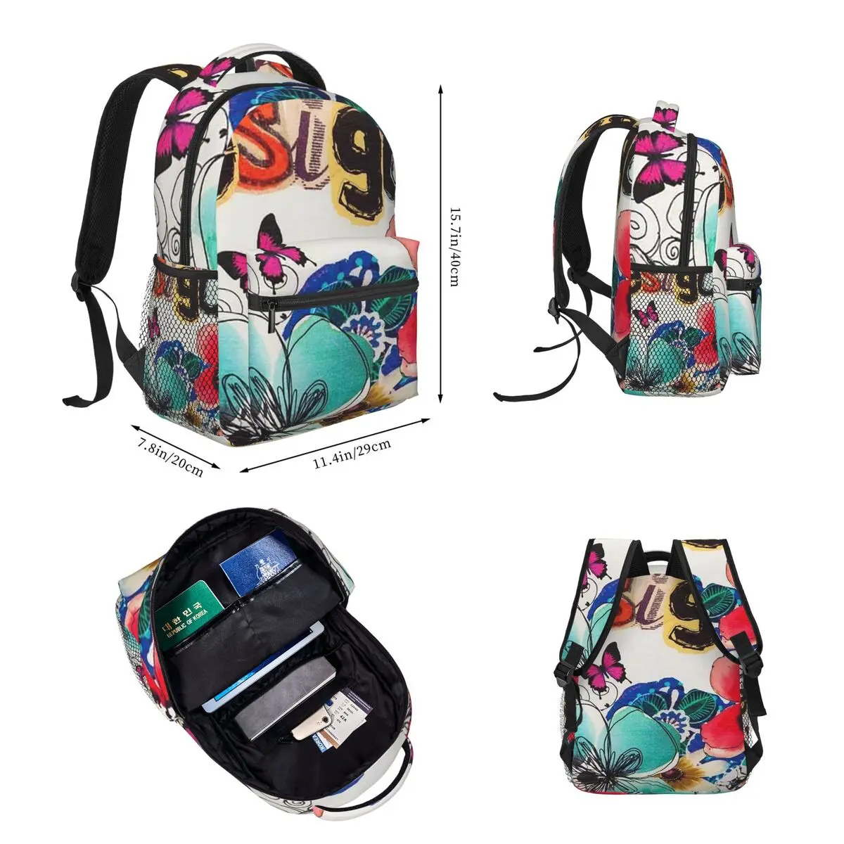 Desigual Custom Backpacks Boys Girls Bookbag Children School Bags Cartoon Kids Rucksack Lunch Bag Pen Bag Three-Piece Set