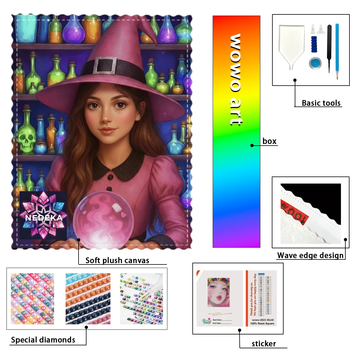 

【NEDEKA_ Diamond Art】Crystal Ball Witch Crystal AB Rhinestone FD Rhinestone Perfect Resin Diamond