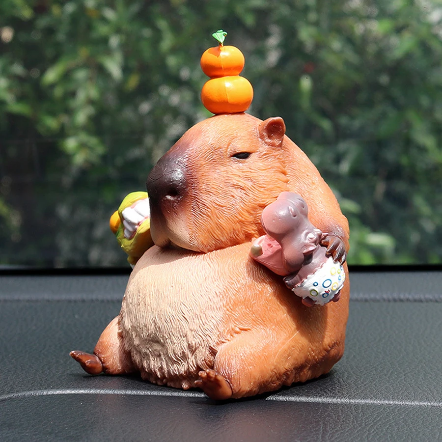 11cm Kawaii Capybara Anime Figure Calm Animal Capybara Action Figure Car Ornaments Room Decoration PVC Collection Model Toys