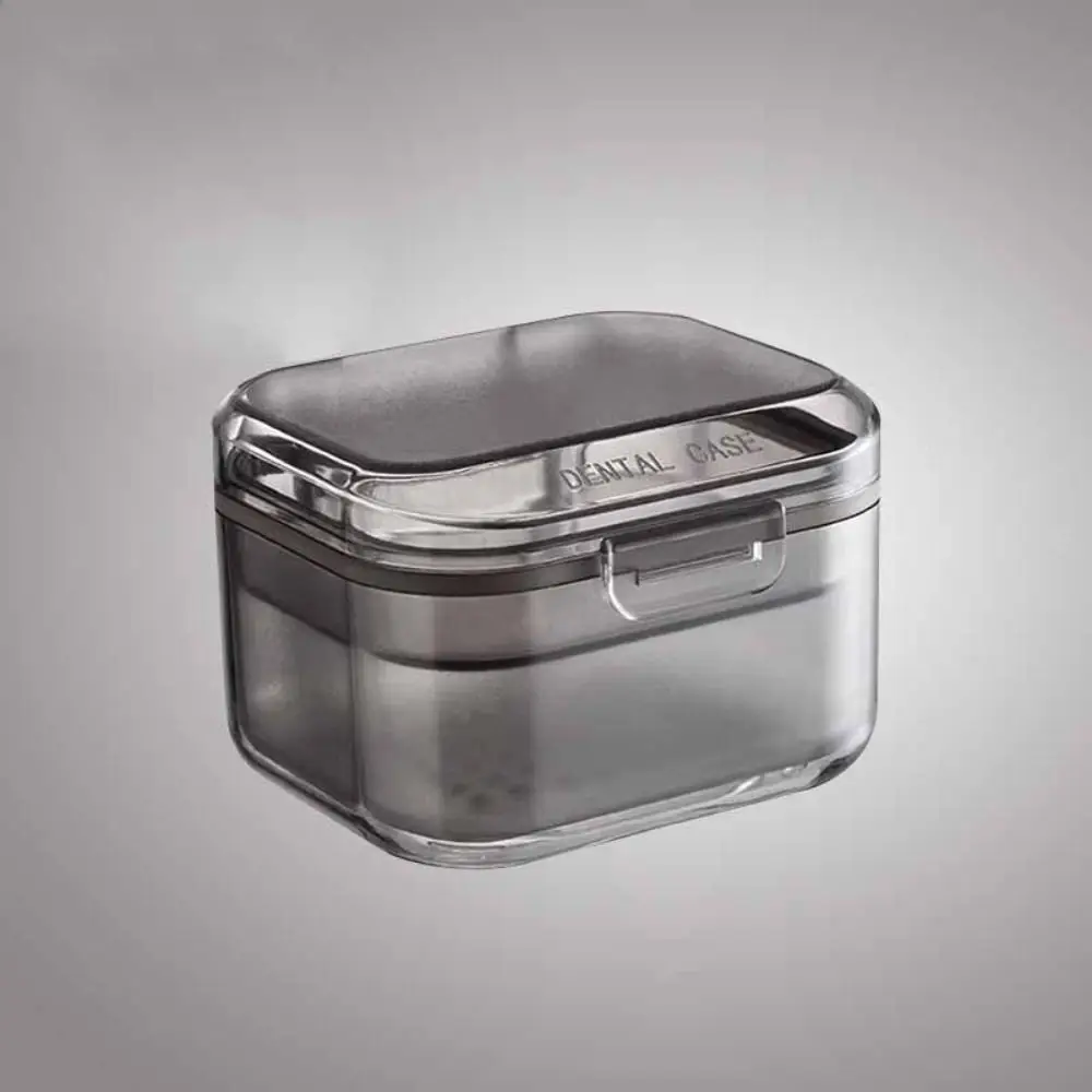 

3Layers Invisible Braces Box Draining Large Capacity Dental Braces Container Transparent False Teeth Holder Denture Storage Case