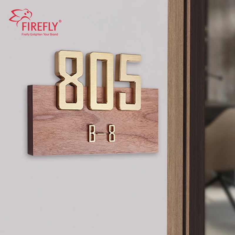 Customized Stainless Steel Hotel Plates Unique Door Room Number Sign Hotel Sign Doorplate