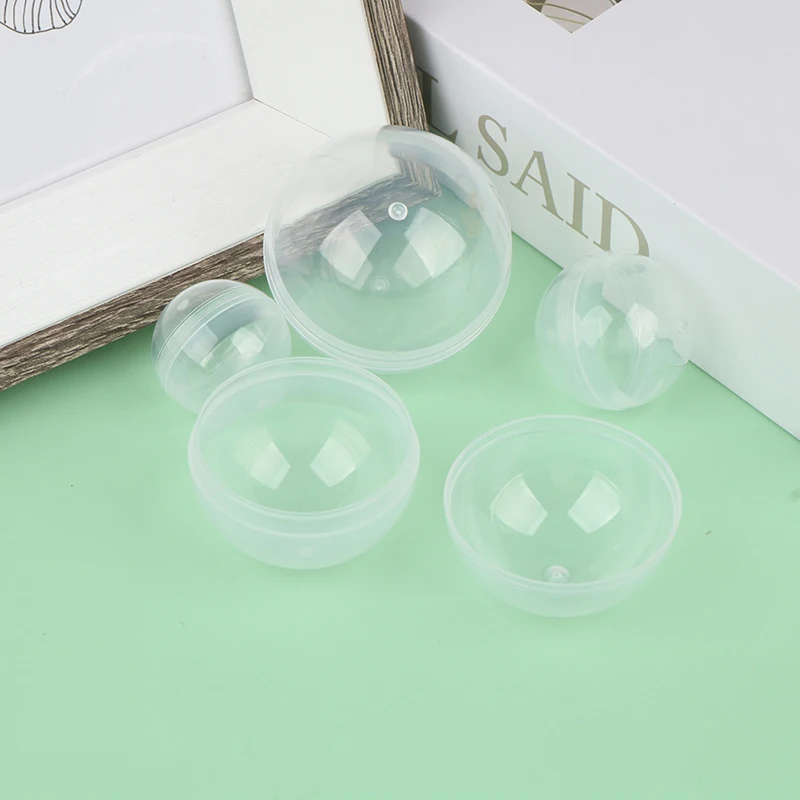 50PCS Clear Can Open Transparency Plastic Capsule Toy Surprise Ball Tiny Container Making Things Model
