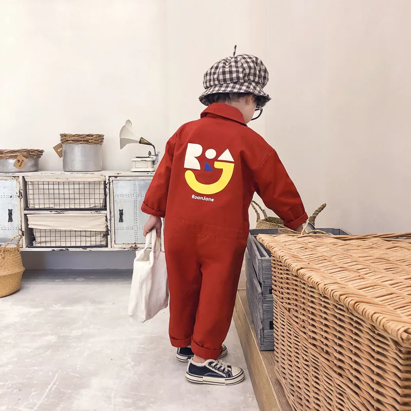 2022 Spring Kids Jumpsuits Children Loose Long Sleeve Overalls Fashion Korean Baby Girl Clothes Trousers Autumn Child Boys Pants