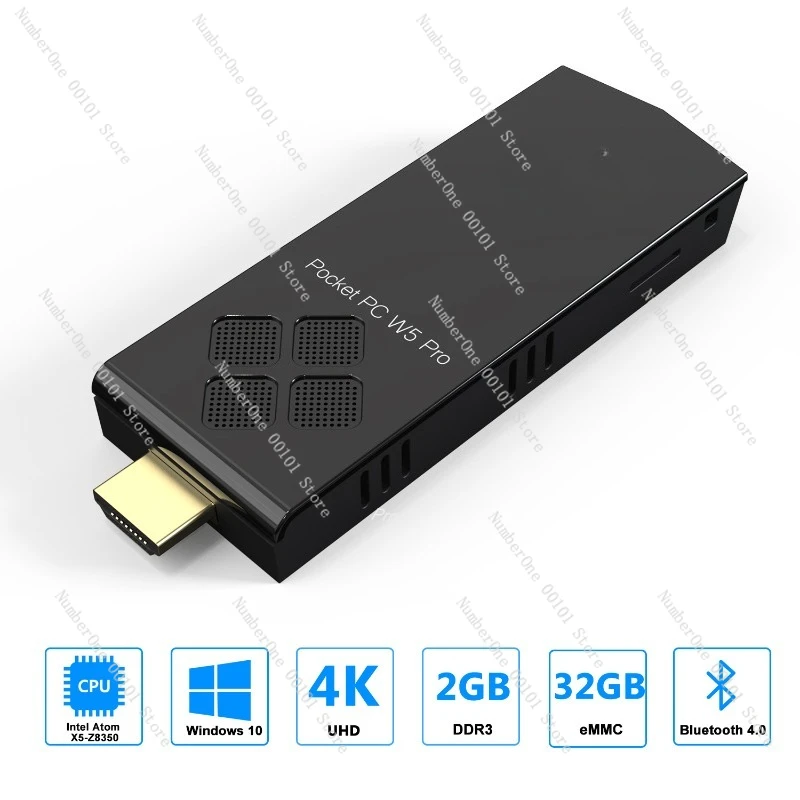 Z8350 Mini PC رباعي النواة المضيف 2G 32G Win10 نظام، كمبيوتر صغير صغير، عصا كمبيوتر صغيرة