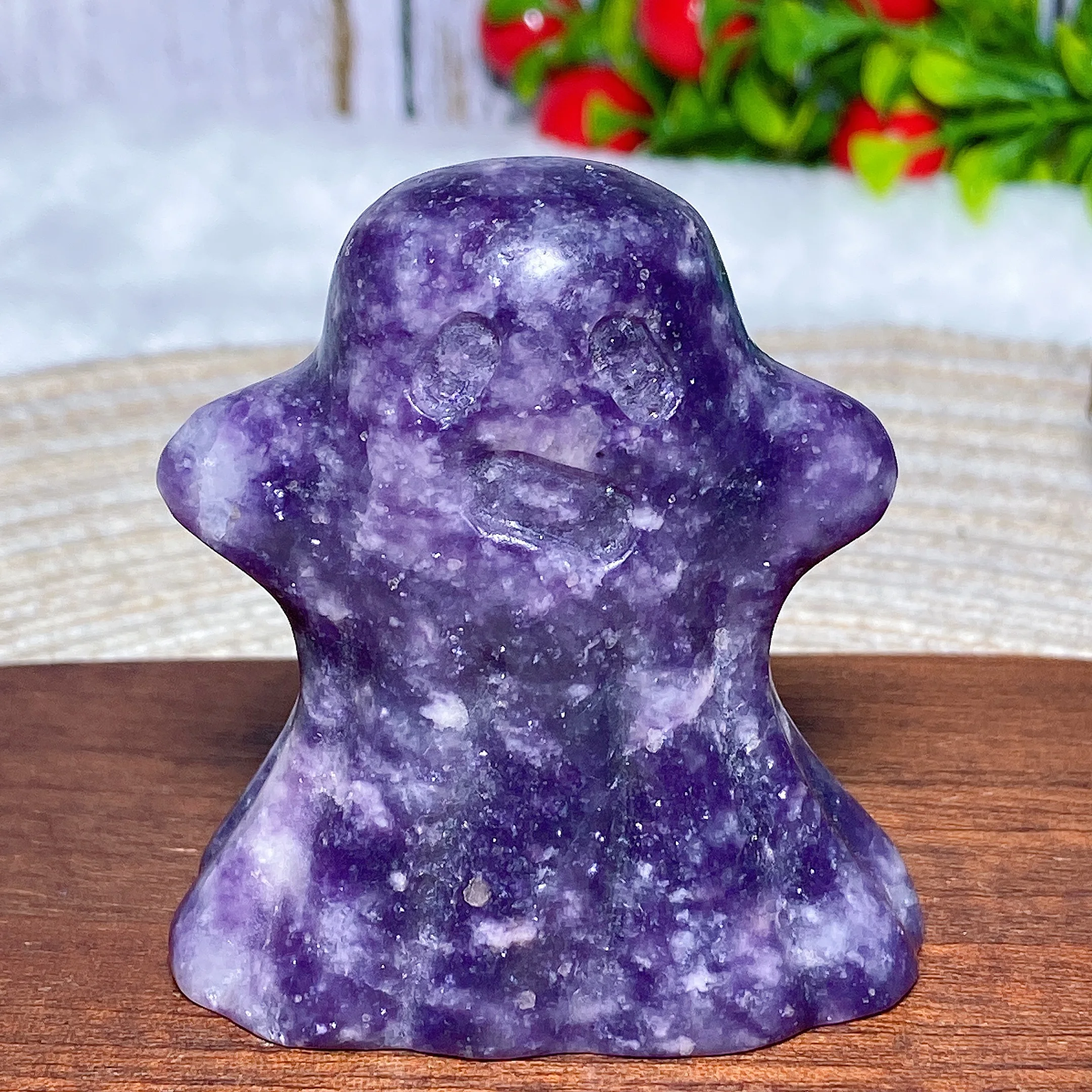 

Natural Crystal Lepidolite Ghost Halloween Decoration Carving Witchcraft Reiki Witchcraft Halloween Decorations Gift Craft