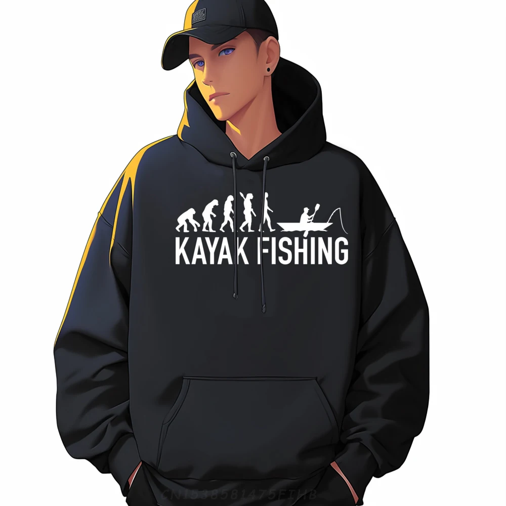 

Kayak Fishing Evolution Grey Hoodie Graphic Tee Woman Hoodie Men Hoodie Men's Winter Clothes Pullover