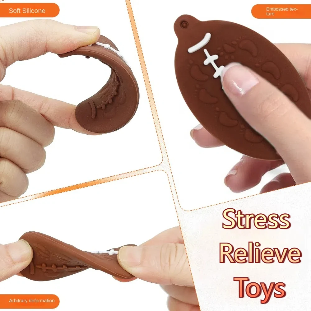 

4 шт. новый силиконовый сенсорный камень для баскетбола и футбола 6 см, детская игрушка, волейбольный мяч для регби с цепочкой, игрушка для снятия стресса