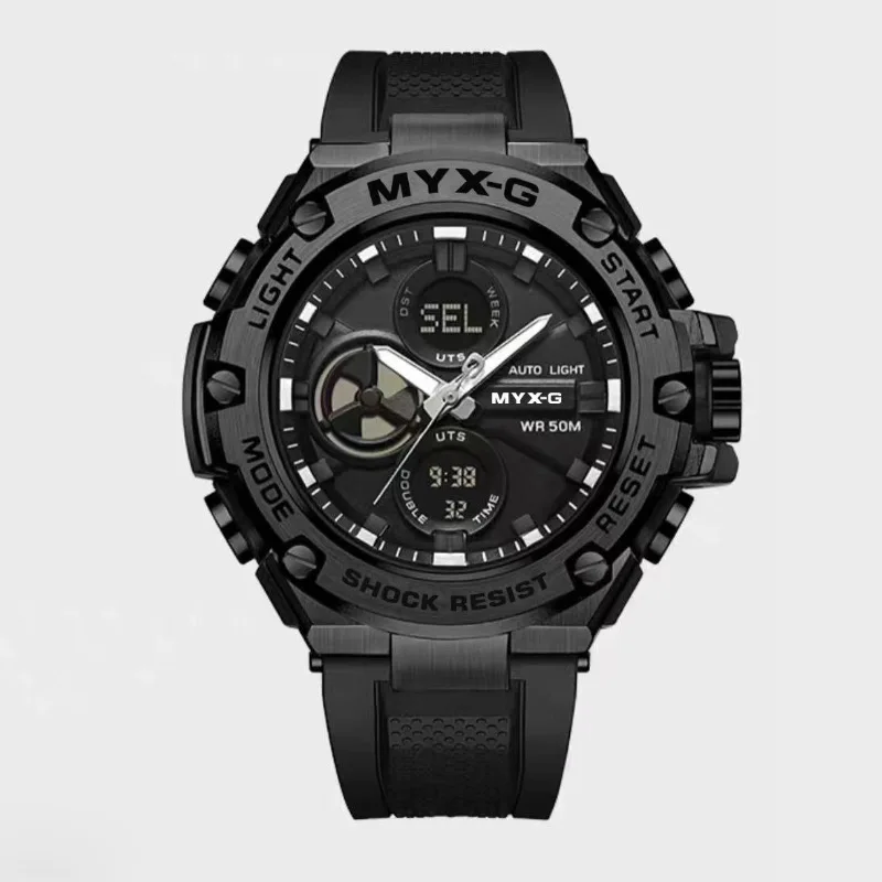 Watch For Men Large Dial Outdoor Sports Dual Display Waterproof Clock Hand Light Alarm Clock  Sports Men Watch Reloj Hombre