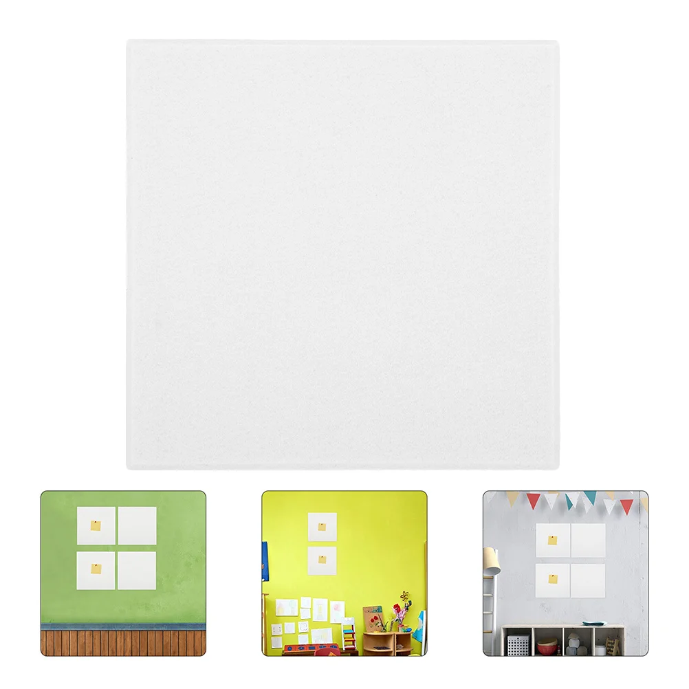 

4Pcs Square Felt Board Tiles Decorative Wall Art Functional Pin Board for Notes Photos Lightweight Easy Install Panels