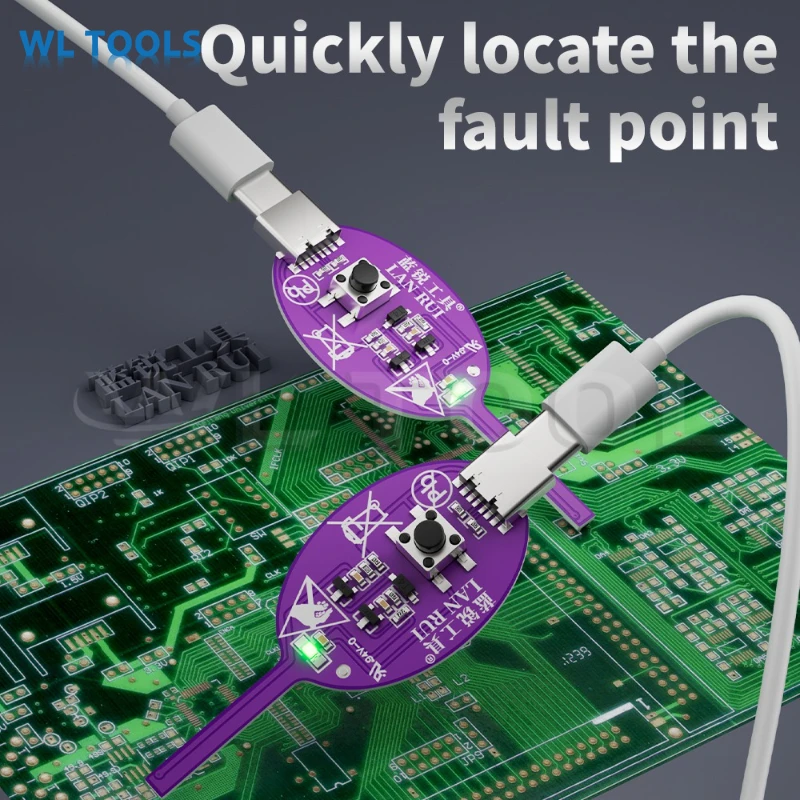 Lanrui K7S ترقية كاشف الحث نوع-C بالطاقة لوحة دوائر كهربائية تستر لإصلاح اللوحة الأم أداة الموقع خطأ سريع