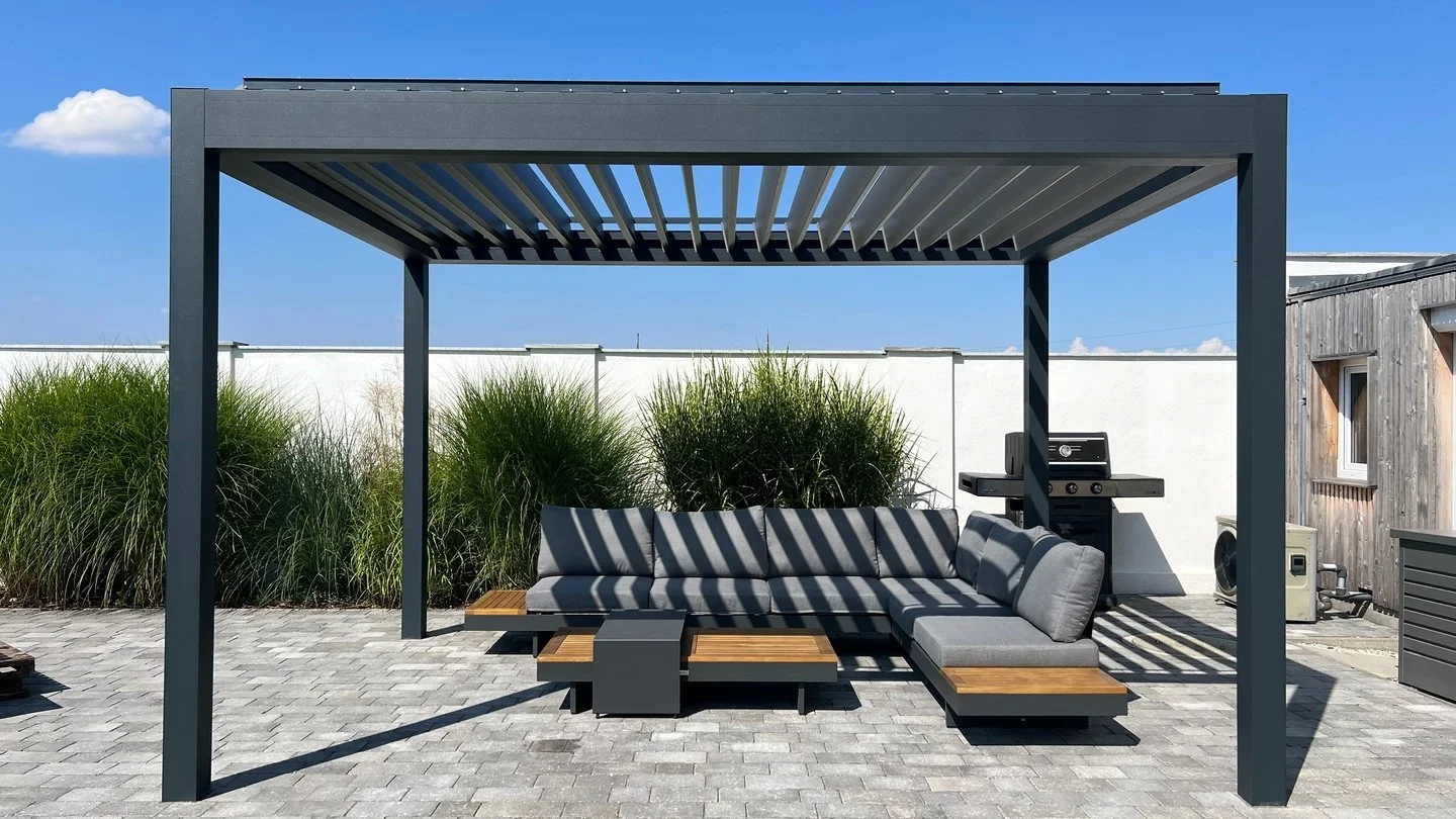 & New Type of Outdoor Sunshade Gazebo Patio Roof Screen Curtain for Pergola Gazebo