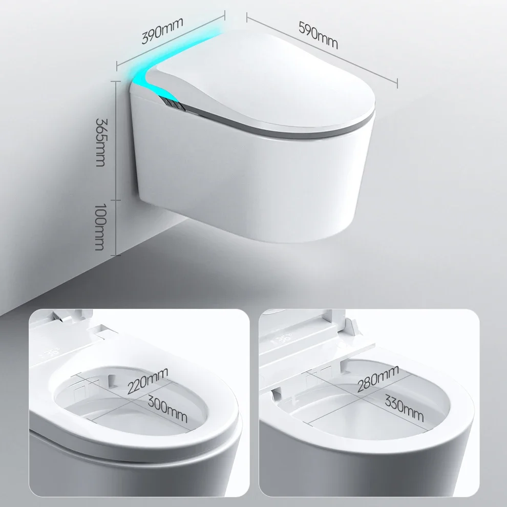 Hidde Water Tank Intelligent Sanitary Ware Wall Mounted Water Closet Bathroom Ceramic Smart Wall Hung Toilet Bowl image 4