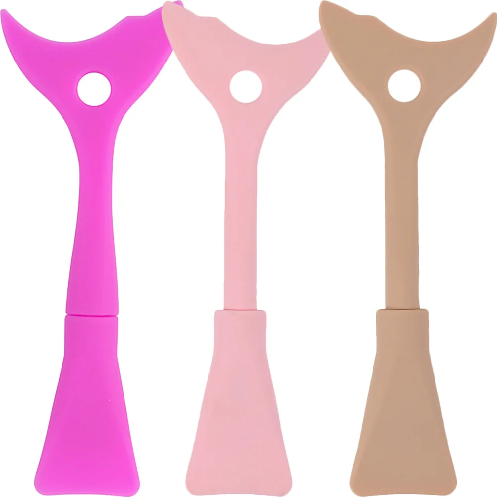 3 個のシリコーンまつげシールドアイライナーガードツールダブルヘッド湾曲マスカラアプリケーターアイメイクアップエイドラッシュシールドプロテクター