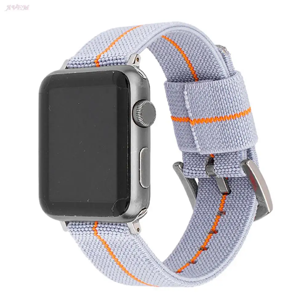 Nylon Strap for Apple Watch Band 44mm 40mm 42mm 38mm Sport Elastic Metal Buckle Wrist Bracelet for iWatch Series 1 2 3 4 5 6 SE