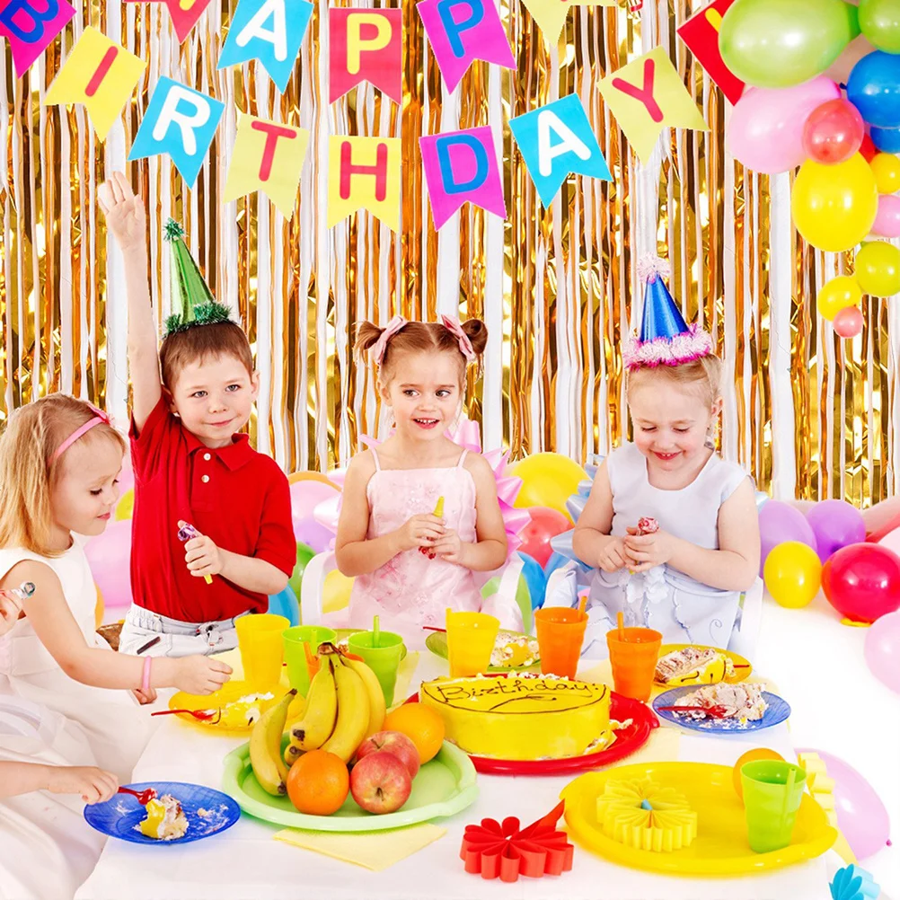 

3X1M Raindrop Tinsel Foil Fringe Curtain Glossy Metallic Party Decor For Birthdays Weddings Gold Foil Fringe Curtain