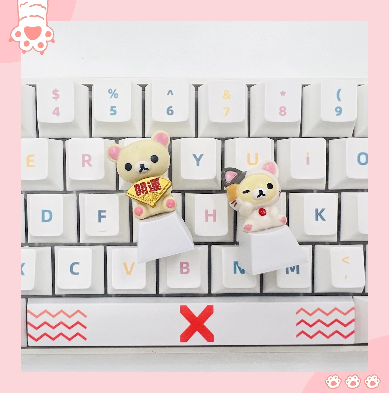 Esc keycap bonito rilakkuma teclado mecânico presente personalizado bonito urso criativo transparente decoração boné de teclado mecânico