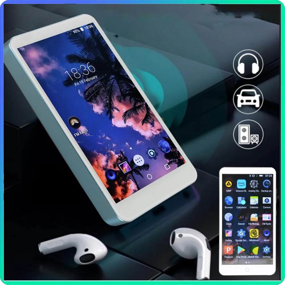 Lettore MP3 a schermo intero da 5,0 pollici Lettore musicale Bluetooth Altoparlante incorporato 8 GB MP3 Riproduzione video MP4 Fotocamera Registratore FM/E-book