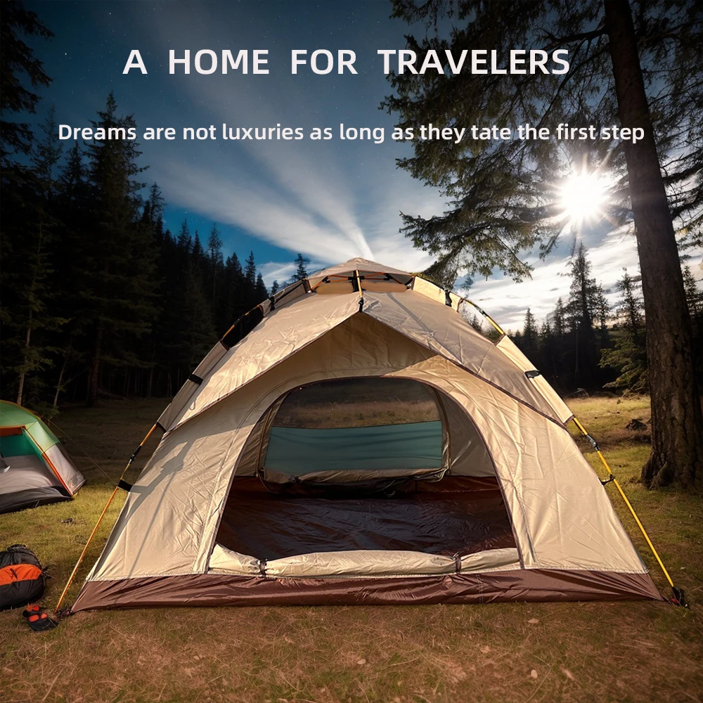 

Portable Quick Open Tent Easy Up Tent Sunproof Rainproof Strong Stability Automatic Quick Open Tent for Outdoor Camping