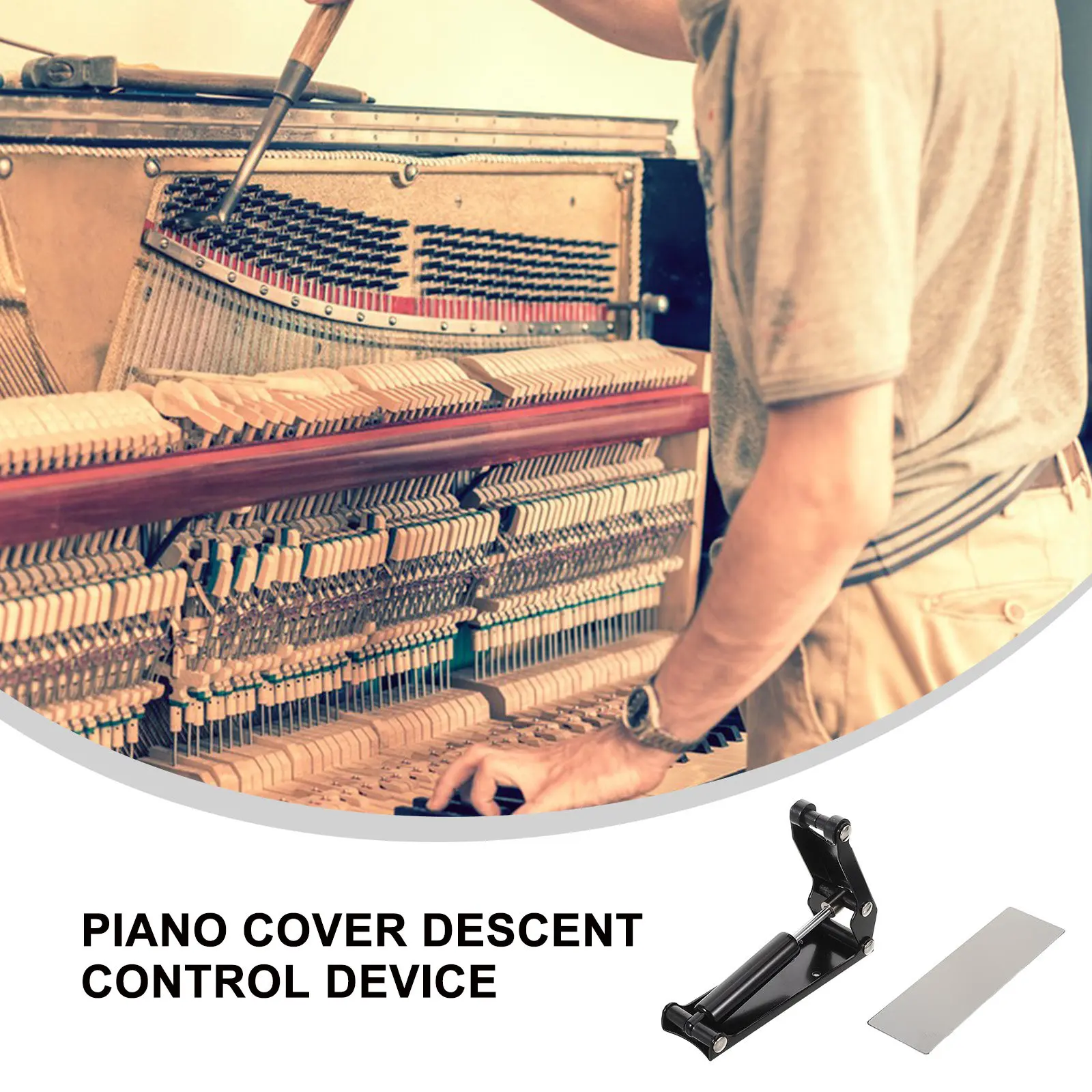 Hydraulic Piano Fallboard Decelerator for Smooth, Quiet, Soft-Closing Keyboard Cover – Non-Marking Buffer