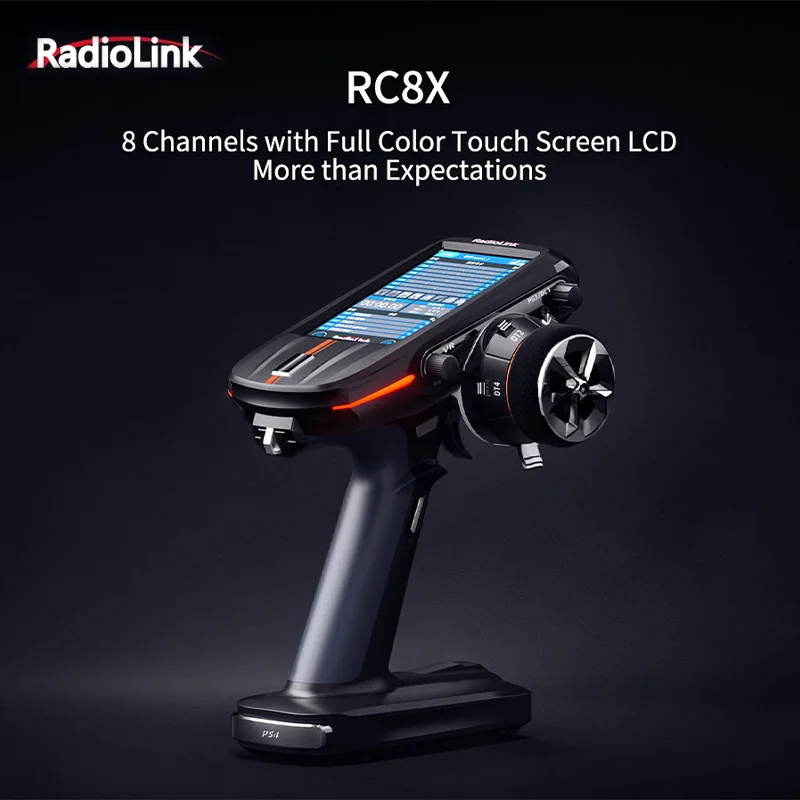 New Radiolink RC8X 2.4G 8CH Radio Transmitter 600m 4.3inch Full Color LCD Touch Screen FPV boat model robot unmanned RC car