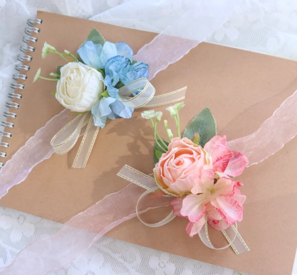 Sen wedding bride and groom groomsman bridesmaid sisters corsage wrist flower flower girl bracelet wedding corsage flower.