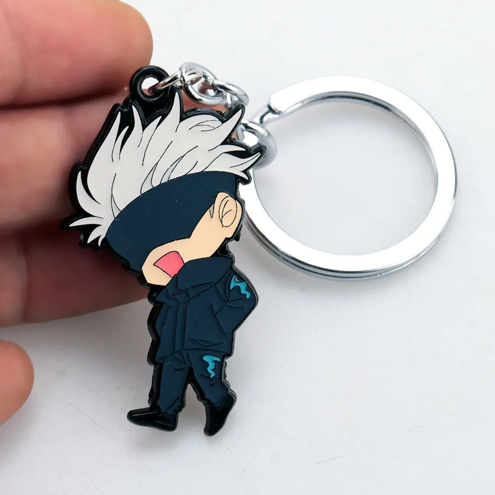 Anime  Cartoon Charactor Keychain Gojo Satoru Itadori Yuji Metal Key Ring Key Holder Fans Car Bag Decor Jewelry