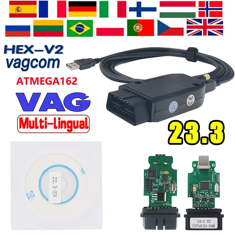 

Для сканера VAG COM HEX V2 23,3 22,10 OBD2, USB интерфейс 22,9 для VW AUDI Skoda Seat Unlimited VIN ATMEGA162