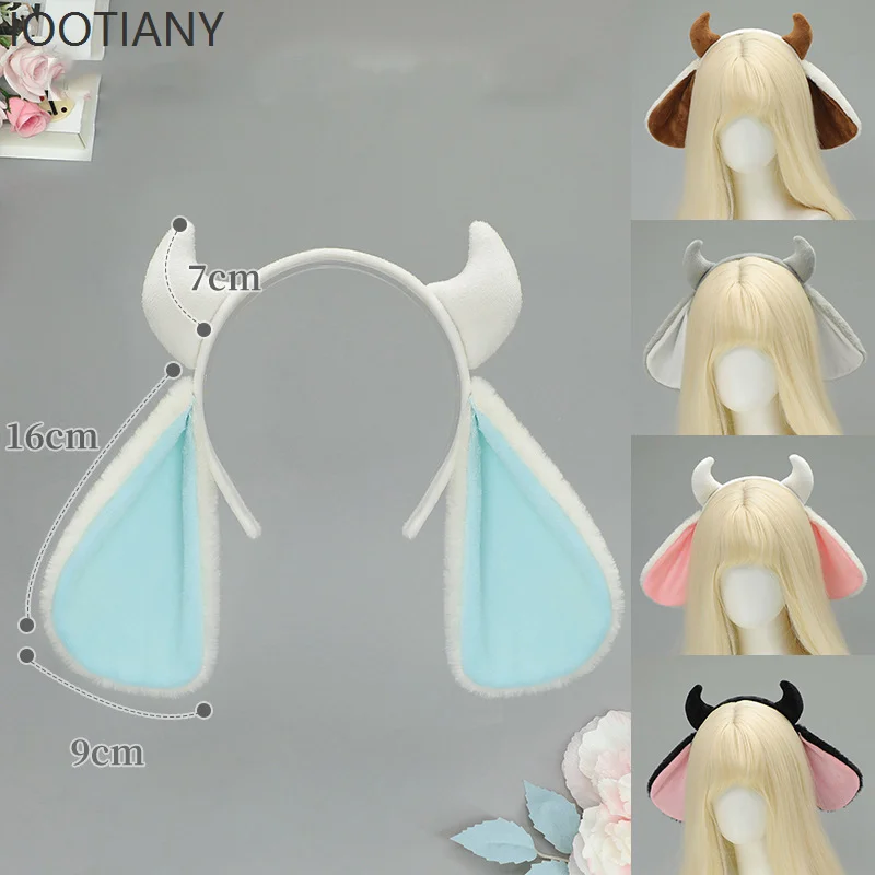 Women's Lolita Plush Sheep Horns Sheep Ears Headband Cute Animal Headdress Cosplay Party Performance Costume Dress Up Props