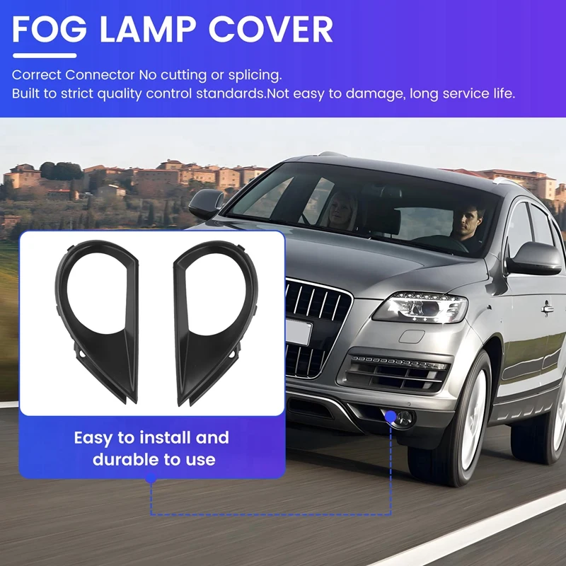 Car Front Bumper Lower Fog Lamp Cover Cap For  Q7 2010-2015 4L0807498A 4L0807450A