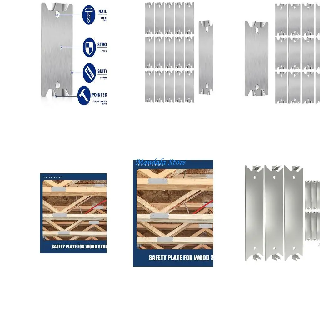 

U2JC 50Pcs Plate for Wood Studs Metal Cable Protector Plate Safety Furniture