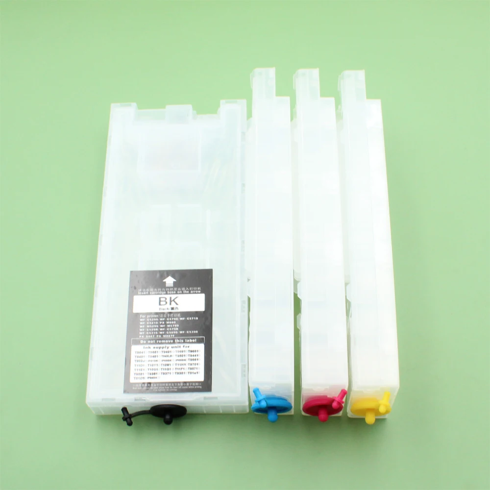 Imagem -02 - Cartucho de Tinta Recarregável para Epson Workforce Pro T9451-t9454 Wf-c5290 Wf5210 Wf-5710 Wf-c5790 Impressoras bk 600ml Cmy 320ml Conjunto