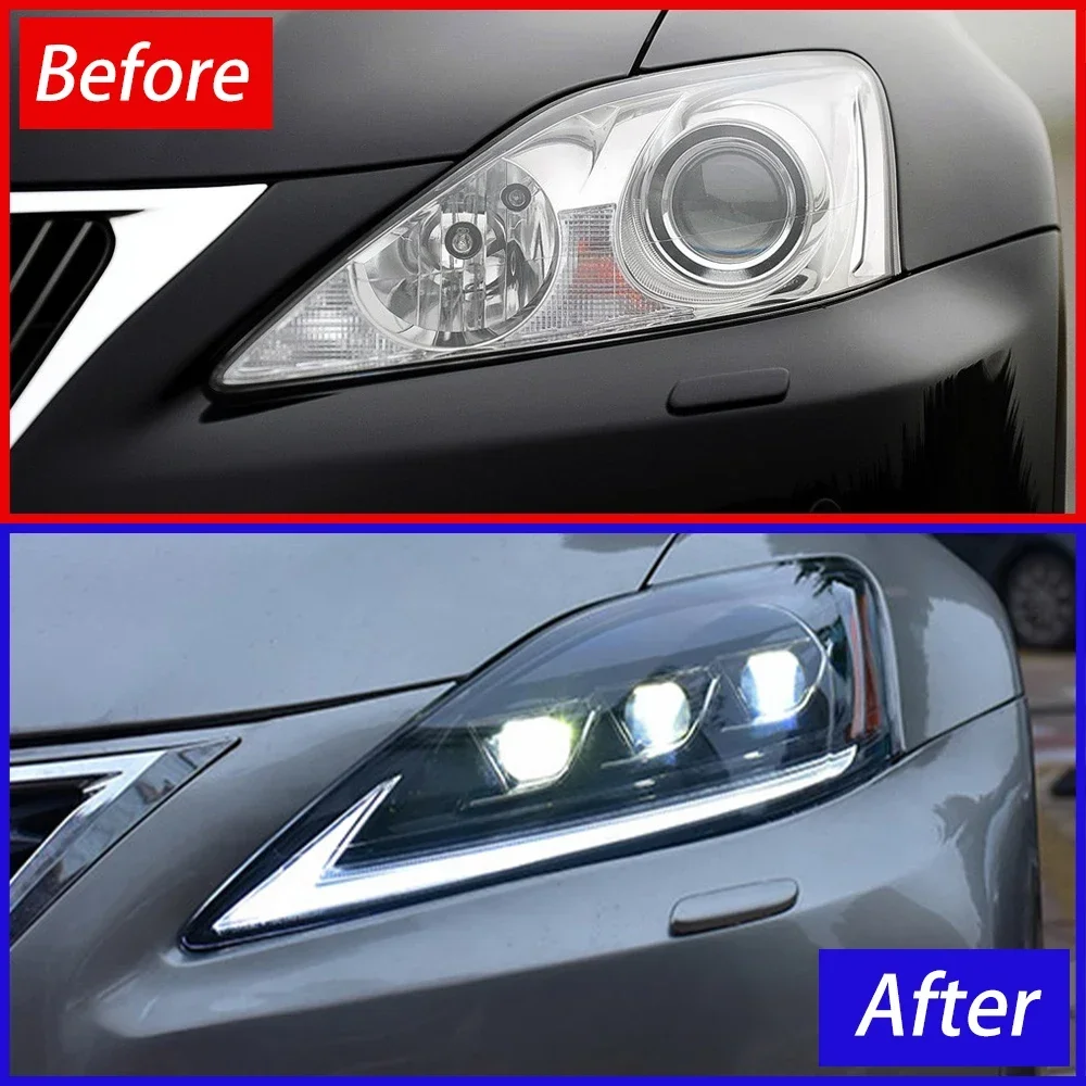 Auto Headlights Assembly For Lexus IS200 IS220 IS250 IS250C IS300H 2006-2012 Car Front Lamp LED Three Projector Lens Accessories