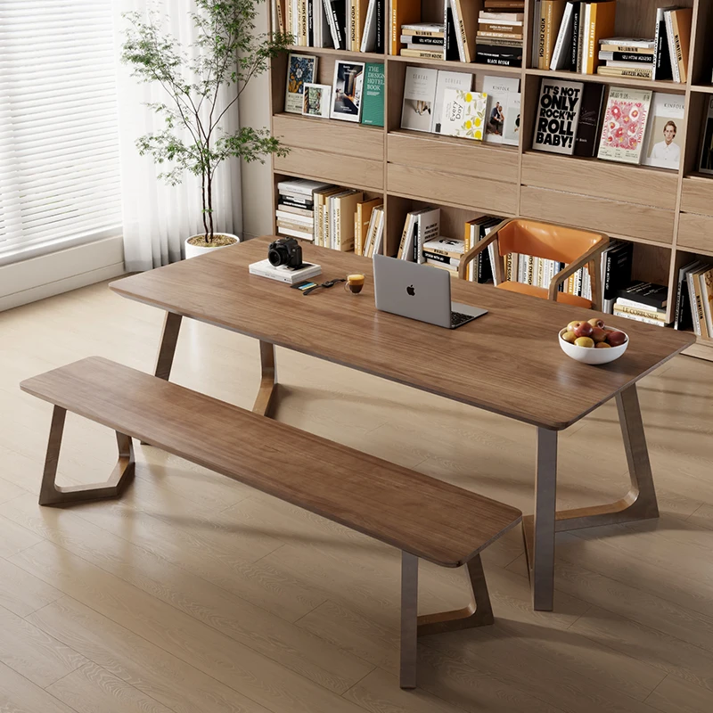 

Nordic all solid wood desk minimalist writing desk modern simple home computer rectangular study table