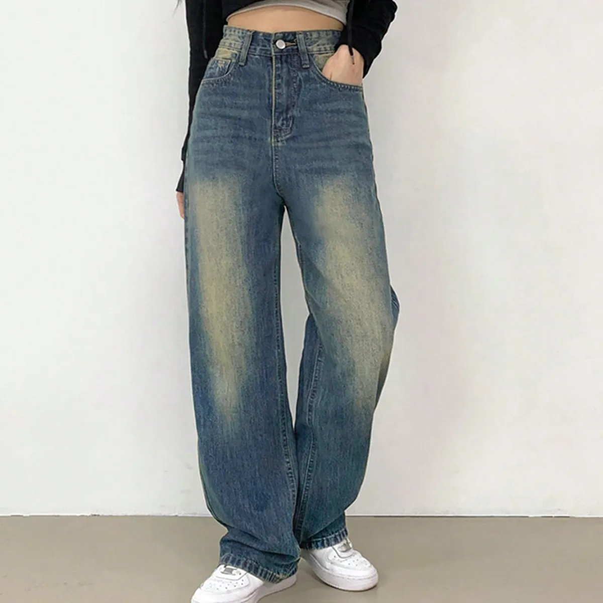 This Year's Popular Pants for Women Spring & Fall 2024 New Pear-Shaped Figure Lazy and Relaxed Jeans