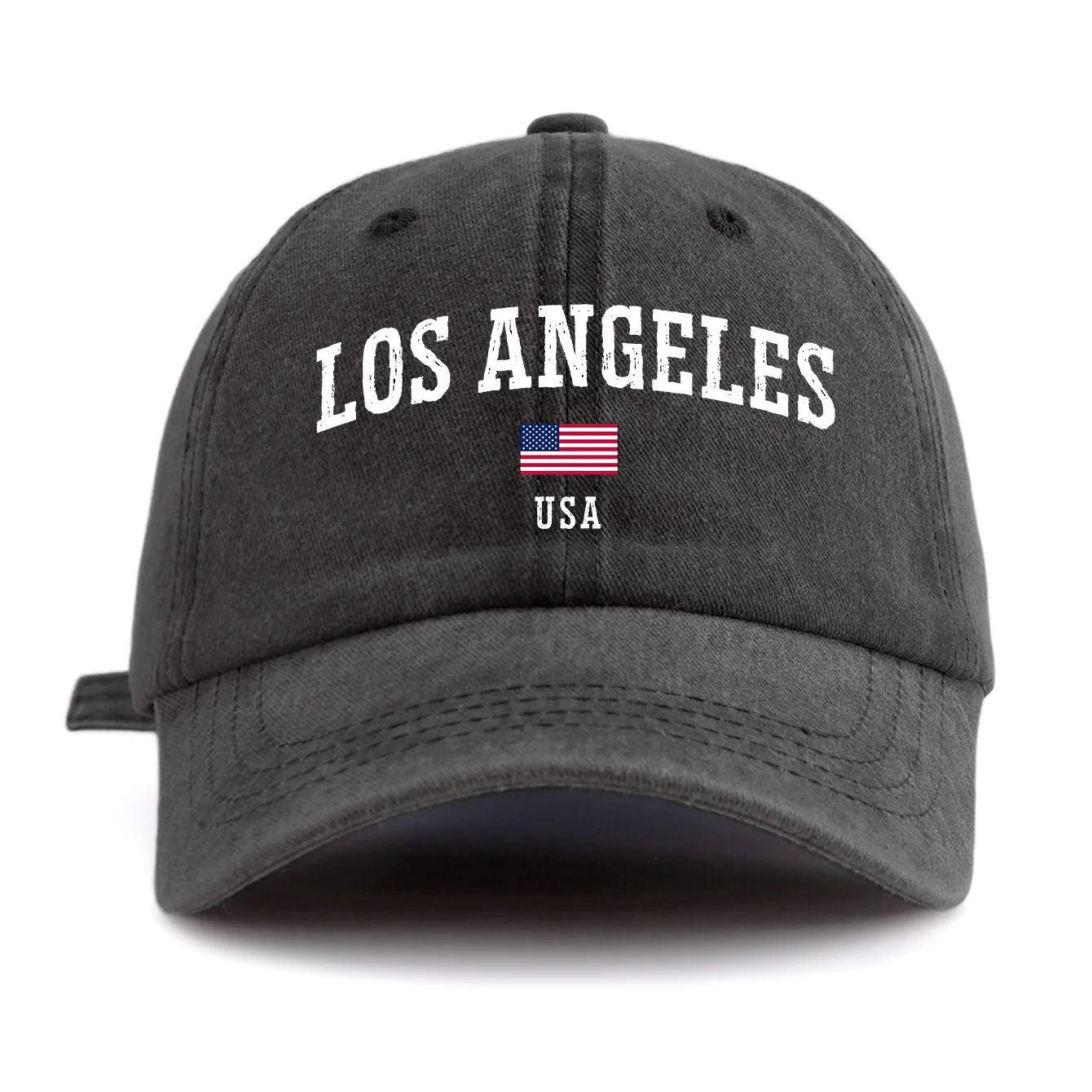 Los Angeles USA Flag Washed Vintage Baseball Cap Retro Distressed Sun Hat Unisex Travel Souvenir Adjustable Dad Hat