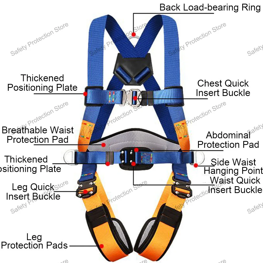 High Altitude Work Safety Harness Full Body Five-point Safety Belt Outdoor Climbing Training Construction Protective Equipment