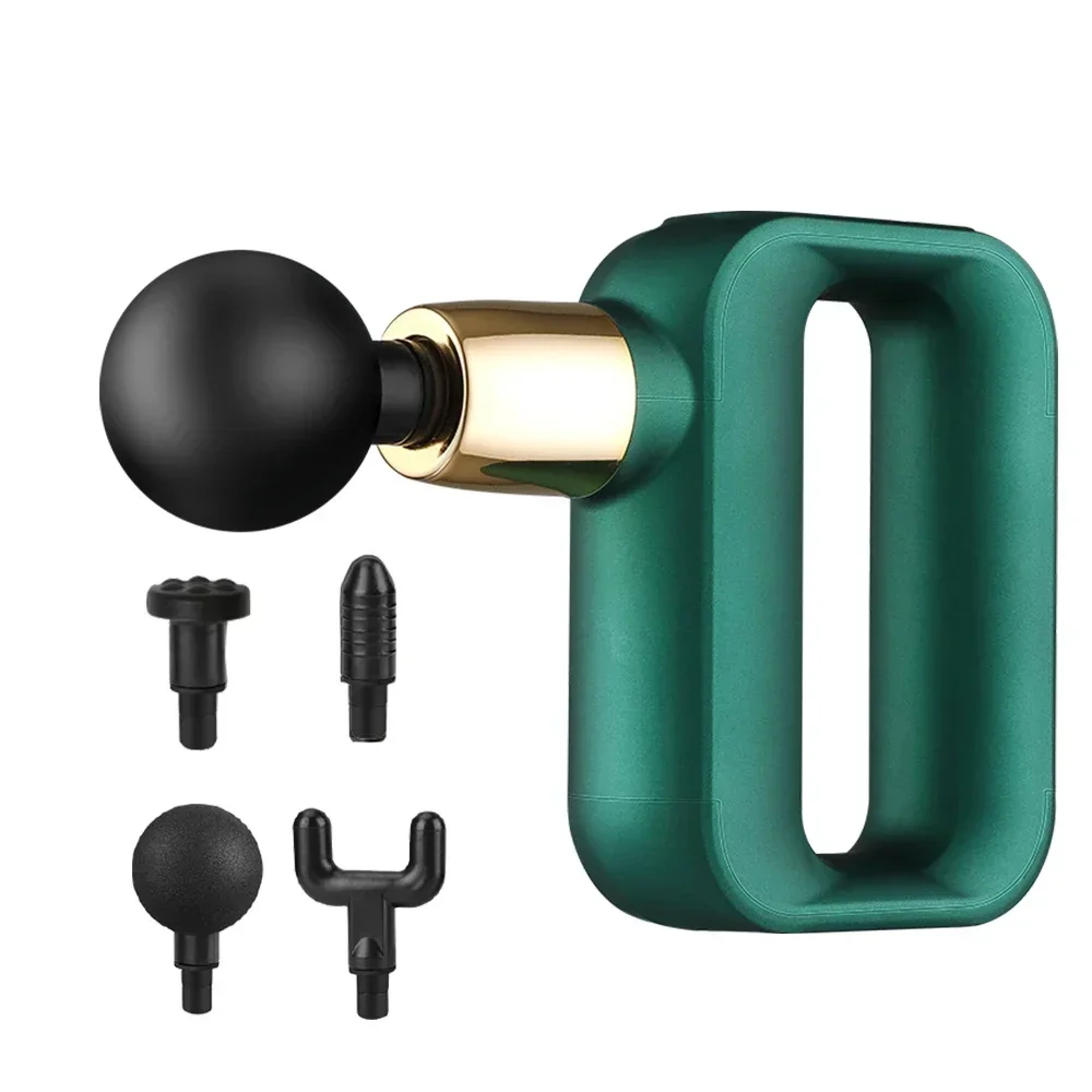 Новый мощный двигатель с многоступенчатой регулировкой силы, большая емкость аккумулятора, мини-массажный пистолет с 4 головками для мышечной фасции