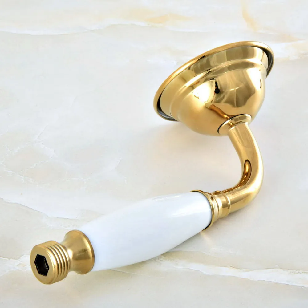 Telephone Style Ceramics Hand Held Bathroom Shower Head / Golden Brass Finish Bathroom Handheld Shower Head Accessory thh049