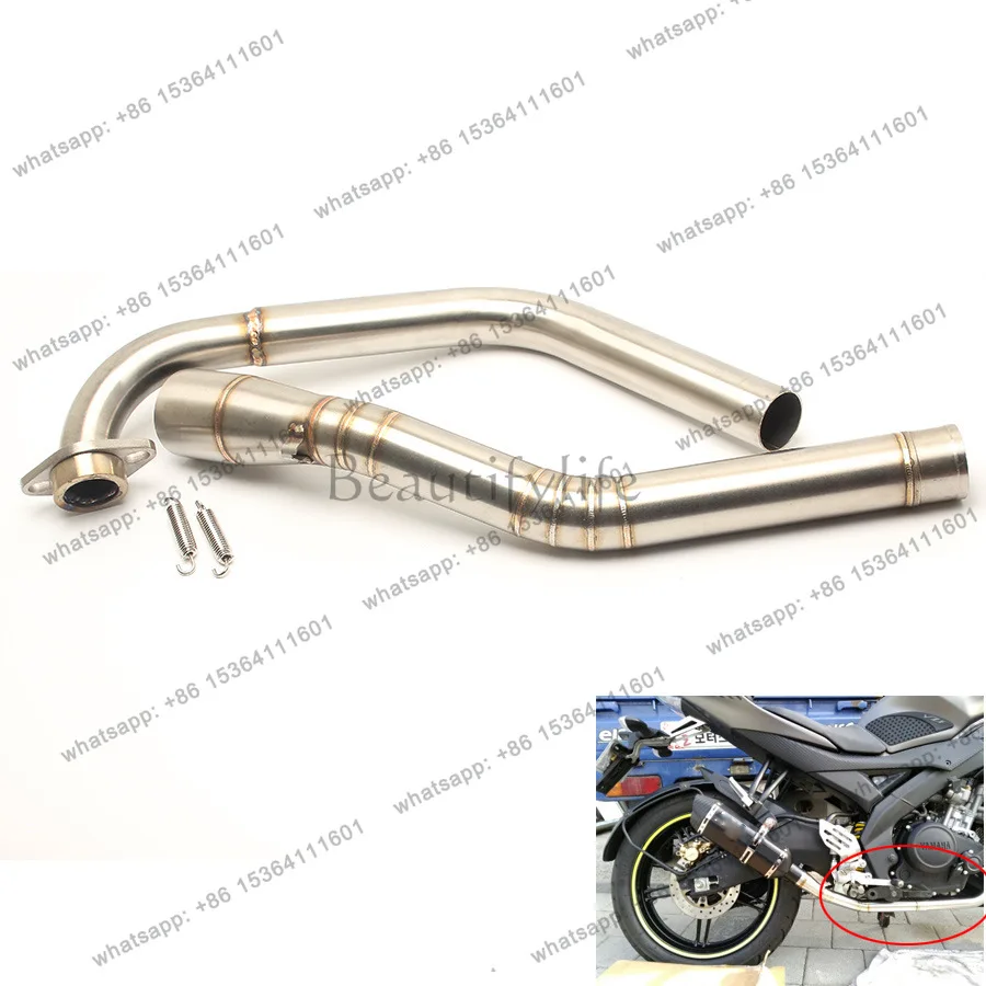 Motorcycle Modified Exhaust Pipe Suitable for R15 Mid-Section Stainless Steel Elbow Pipe Connecting Pipe Set for Auto Parts