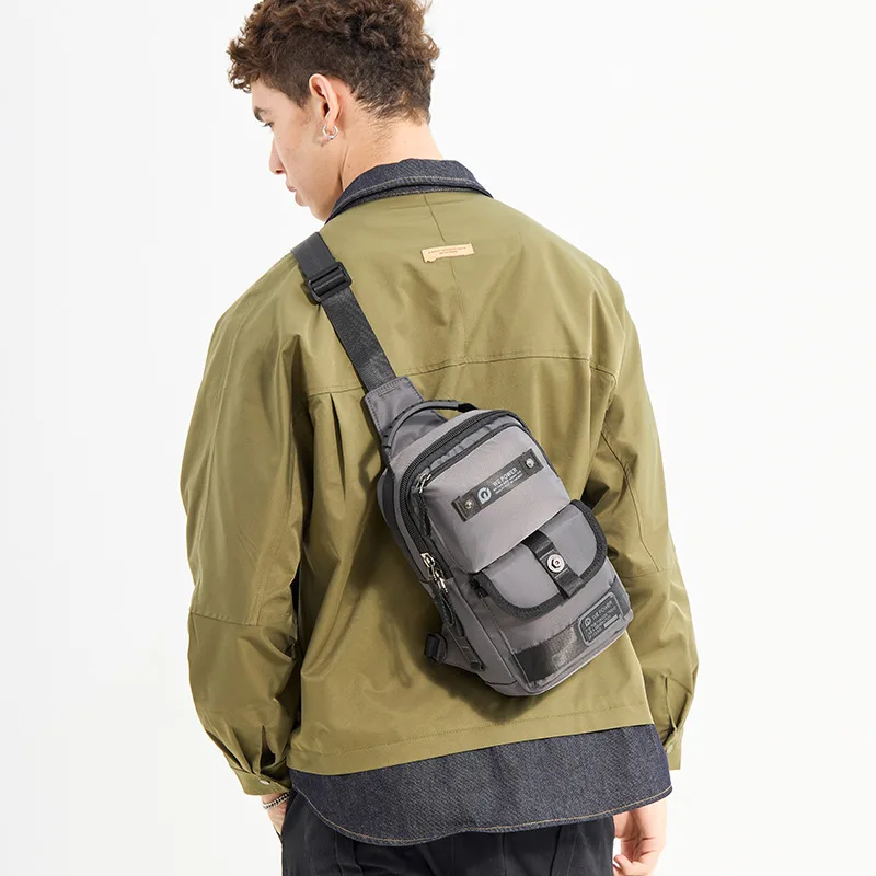 2025 New Man Small Chest Bag Phone Pocket Cross Body Shoulder Fanny Pack Male Handbag Outdoor Neck Side Crossbody Gym Bags