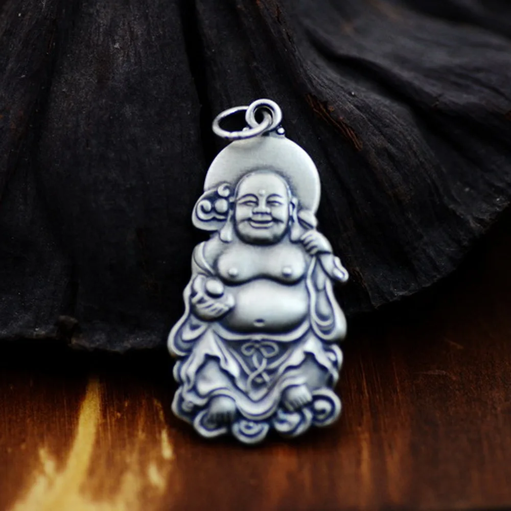 BOCAI S990 szterling srebrne wisiorki dla kobiet nowy Maitreya budda mody buddyjski biżuteria Amulet bezpieczeństwa darmowa wysyłka