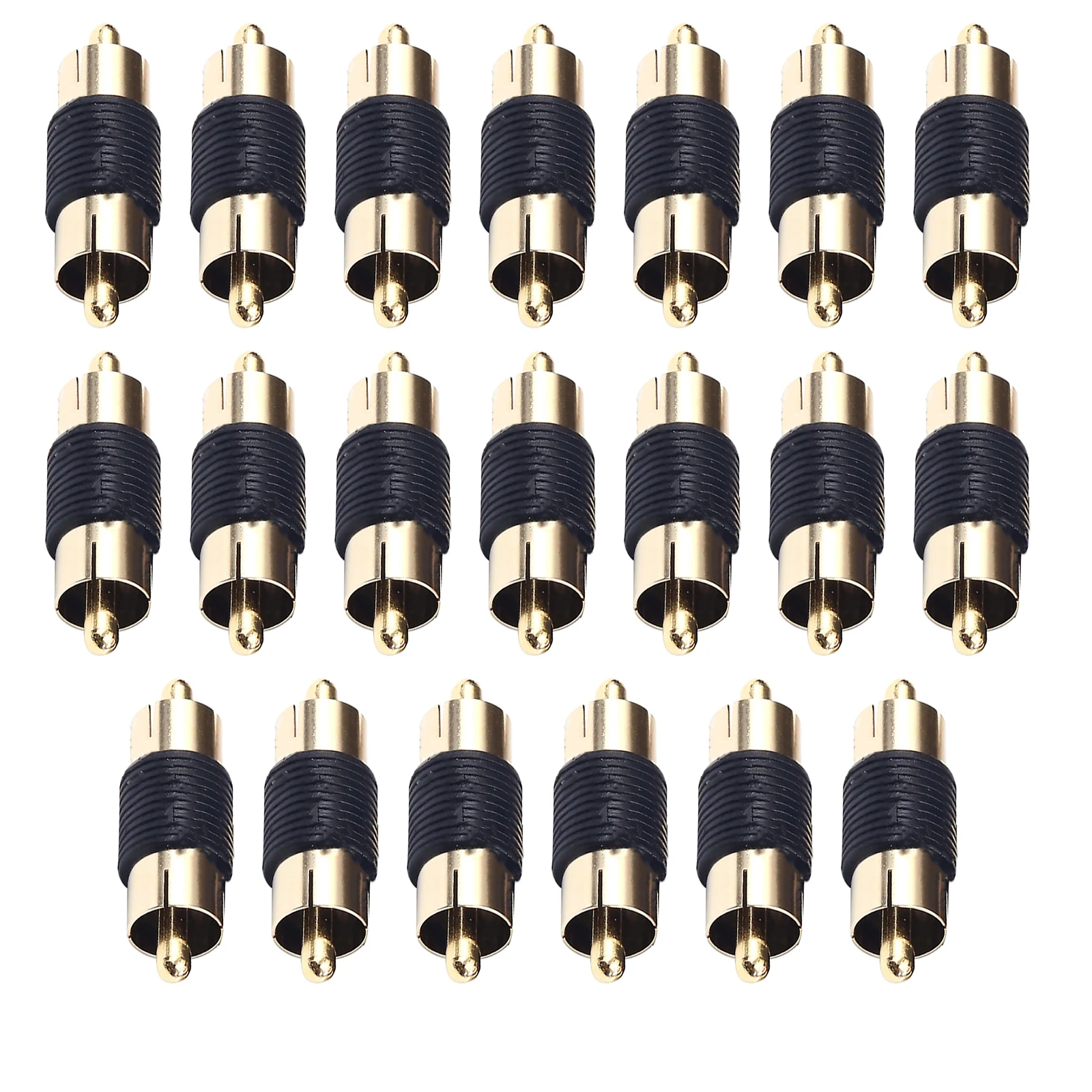 

20Pcs/lot RCA Male to Male Audio Video Coupler Connector Adapter Gender Changer Replacement Parts