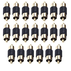 20Pcs/lot RCA Male to Male Audio Video Coupler Connector Adapter Gender Changer Replacement Parts